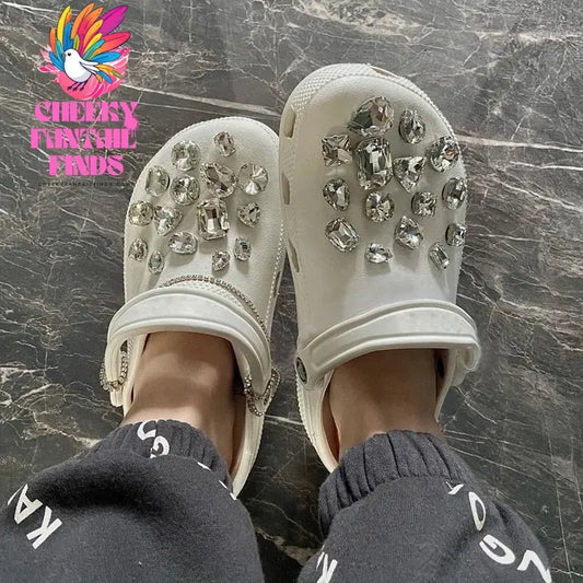 Shoe Charms DIY Crystal Rhinestone Detachable Decoration Buckle Shoe Charm Accessories Kids Party Girls Gift Cheeky Fantail Finds