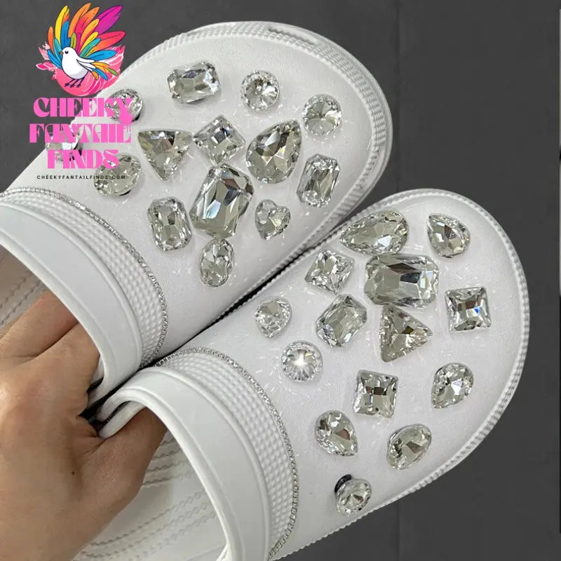 Shoe Charms DIY Crystal Rhinestone Detachable Decoration Buckle Shoe Charm Accessories Kids Party Girls Gift Cheeky Fantail Finds