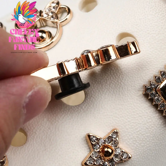 Shoe Charms DIY Diamond Pearl Chain Gemstone Decoration Buckle for Hole Shoe Charm Accessories Kids Party Girls Gift Cheeky Fantail Finds