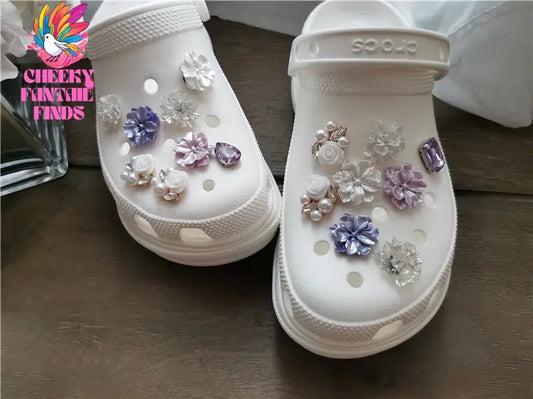 Shoe Flower Dream Purple Flower Decoration Accessories Cheeky Fantail Finds