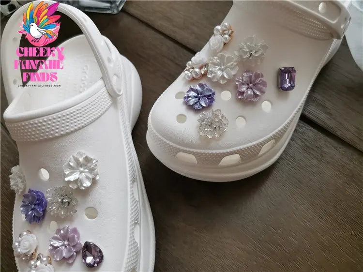 Shoe Flower Dream Purple Flower Decoration Accessories Cheeky Fantail Finds