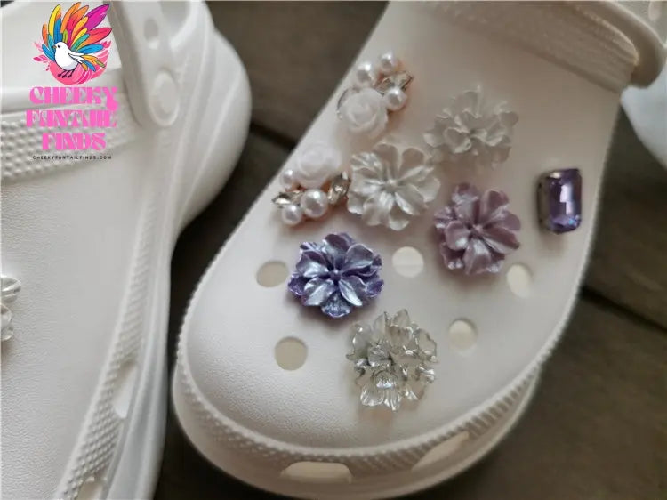 Shoe Flower Dream Purple Flower Decoration Accessories Cheeky Fantail Finds