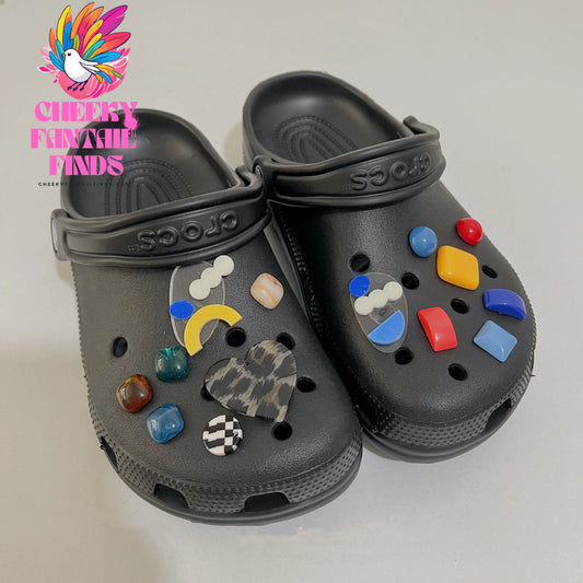 Shoe Flower Irregular Geometric Patch Accessories Cheeky Fantail Finds