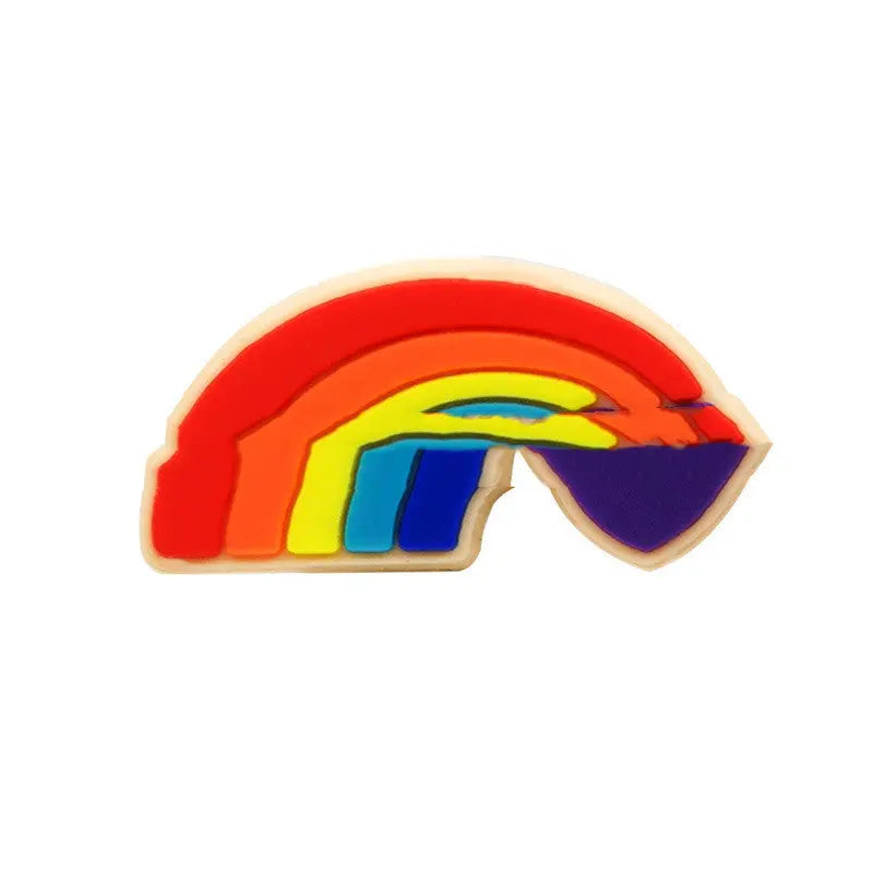 Shoes Accessories PVC Rainbow Flag Shoe Buckle Cute Cartoon Cheeky Fantail Finds