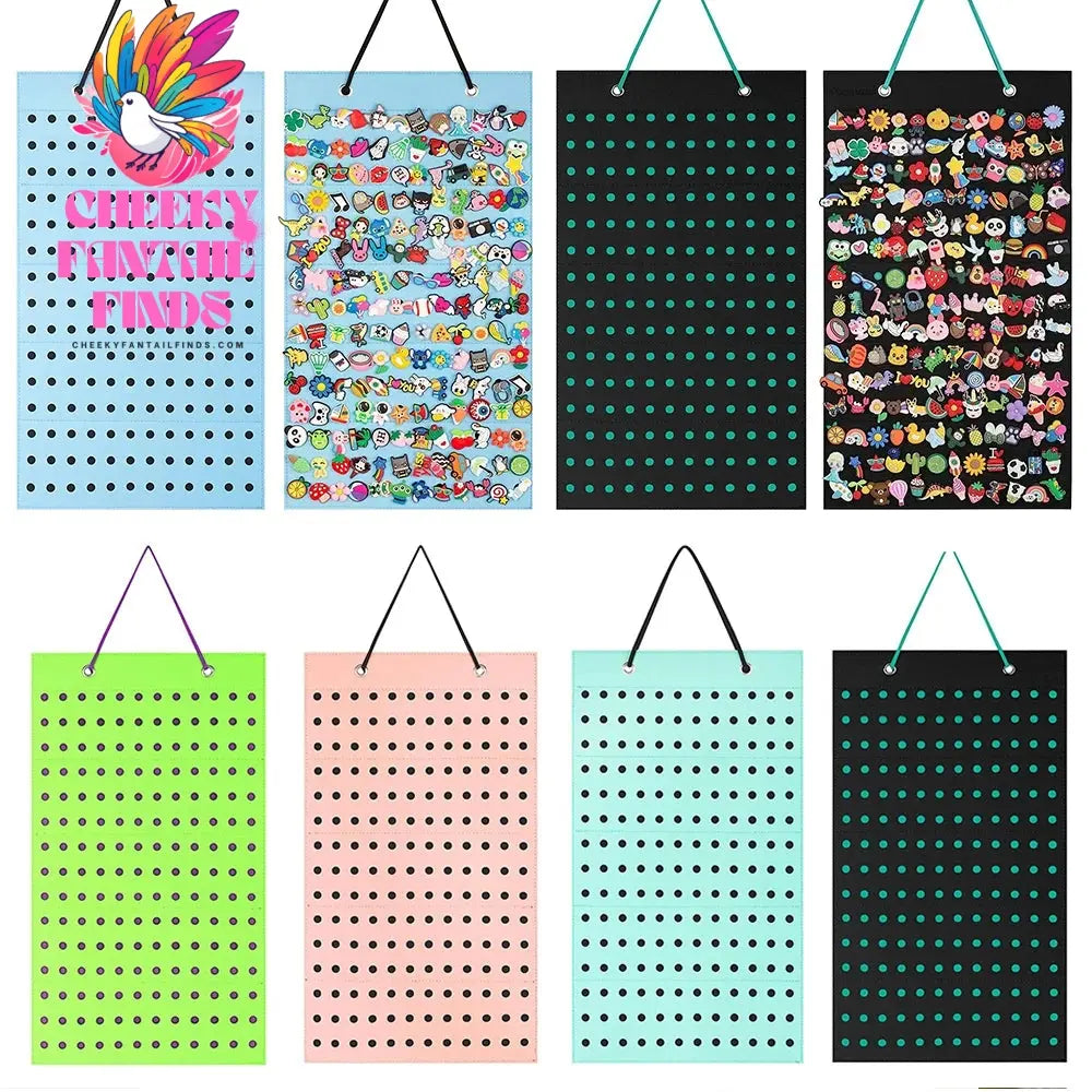 Shoes Charms Display Shoe Charms Organizer With 180 Holes Badge Storage Hanging Holder Shoe Decor Storage Bag Jewelry Display Cheeky Fantail Finds