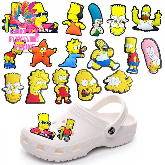 Single Sale 1pcs Cartoon Funny Shoe Charms PVC Accessories DIY Shoe Decoration For Clog Sandal Kids X-mas Gifts - Cheeky Fantail Finds