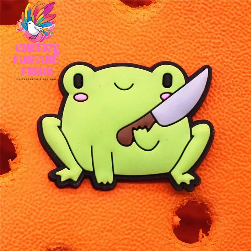 Single Sale 1pcs Funny Frogs PVC Shoe Buckle Decorations Lazy Dog Knife Penguin Upper Charms Shoe Pins Accessory Fit Kids Gifts Cheeky Fantail Finds