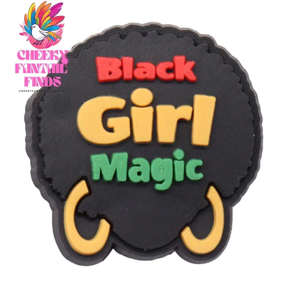 Single Sale 1pcs PVC Shoe Charms Black Girl Magic BLM Queen Hand Melanin Poppin Buckle Clog Decorations for Bands Xmas Gifts Cheeky Fantail Finds