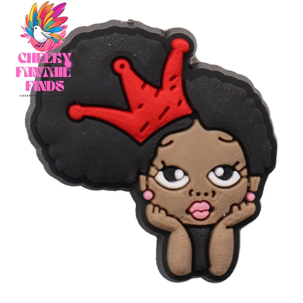 Single Sale 1pcs PVC Shoe Charms Black Girl Magic BLM Queen Hand Melanin Poppin Buckle Clog Decorations for Bands Xmas Gifts Cheeky Fantail Finds