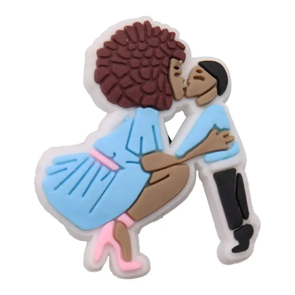 Single Sale 1pcs PVC Shoe Charms Black Girl Magic BLM Queen Hand Melanin Poppin Buckle Clog Decorations for Bands Xmas Gifts Cheeky Fantail Finds