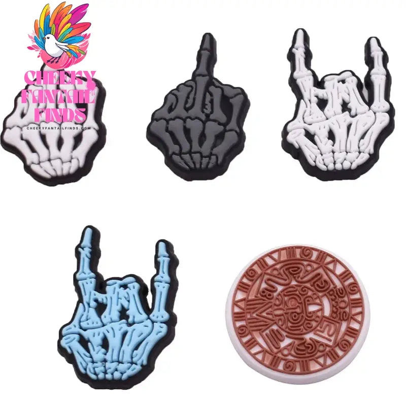 Skull Punk Shoe Charms for Shoe Accessories Men Clogs Pins Women Badge Boy Girl Jeans Kids Decorations Buckle Shoes Accessories Cheeky Fantail Finds
