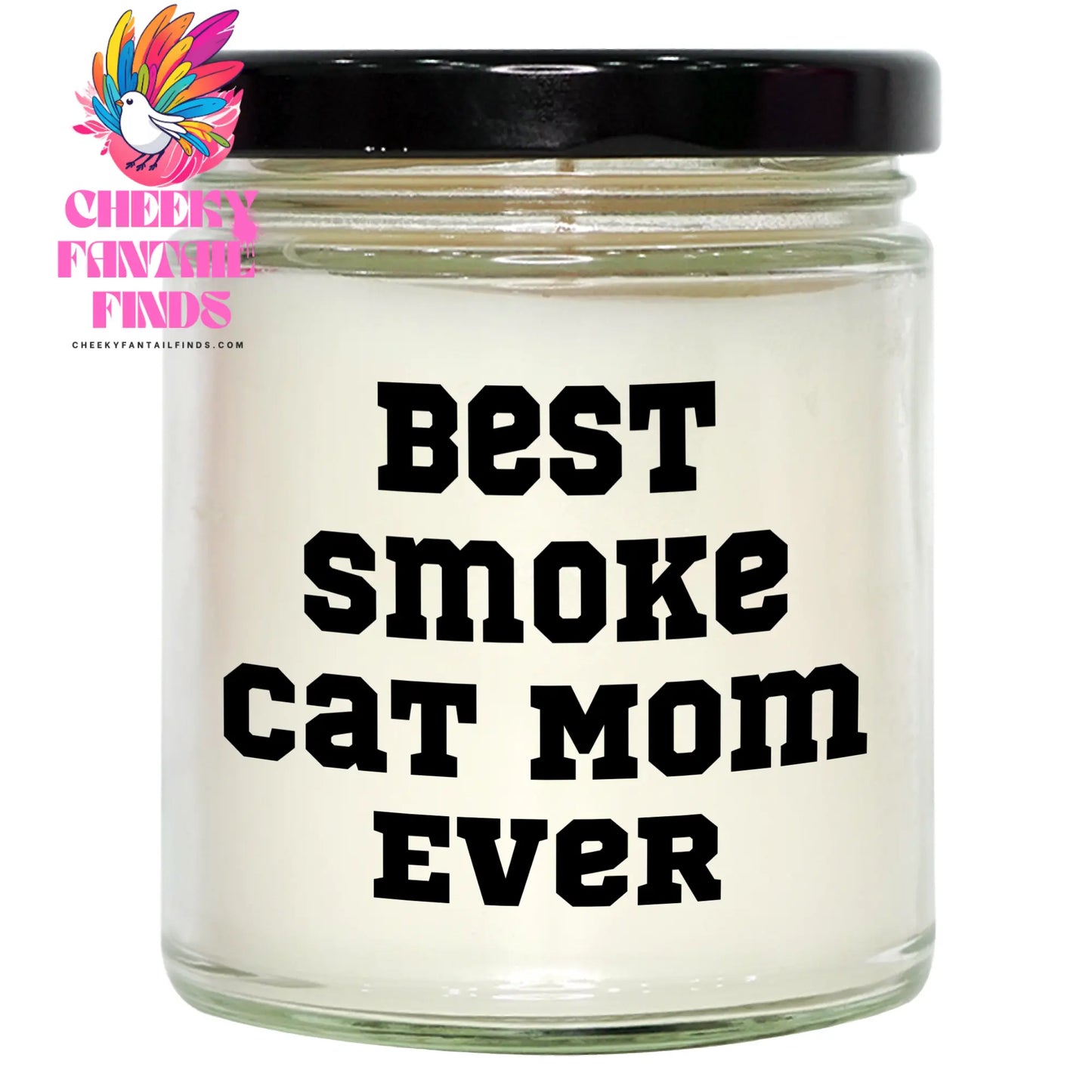 Smoke Cat Gifts for Best Smoke Cat Mom Ever | Funny 9oz Vanilla Soy Candle Gifts from Daughter for Father's Day Unique Gifts - Image 1