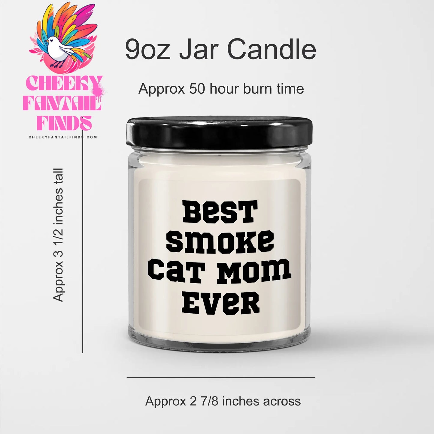 Smoke Cat Gifts for Best Smoke Cat Mom Ever | Funny 9oz Vanilla Soy Candle Gifts from Daughter for Father's Day Unique Gifts - Image 3