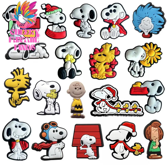 Snoopy Shoe Charms Cartoon Clogs Sandals PVC Shoe Decorations Accessories Buckle Kids Christmas Birthday Gifts - Cheeky Fantail Finds