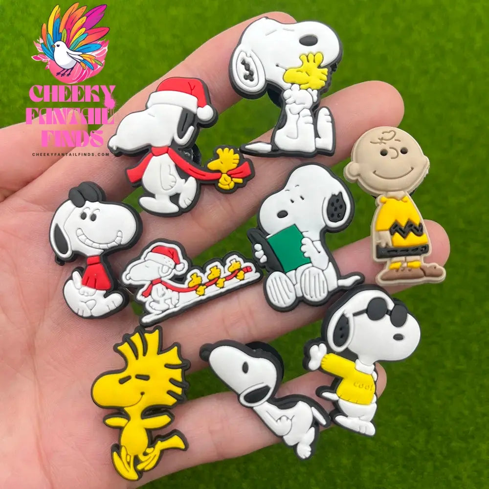 Snoopy Shoe Charms Cartoon Clogs Sandals PVC Shoe Decorations Accessories Buckle Kids Christmas Birthday Gifts - Cheeky Fantail Finds