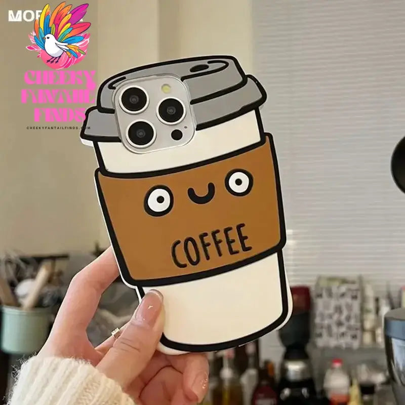 Soft Silicone 3D Coffee Case For iPhone 13 14 15 16 Pro Max 14 Plus 12 Pro 11 Creative Funny Cover For iPhone 15 Pro Phone Cover Cheeky Fantail Finds