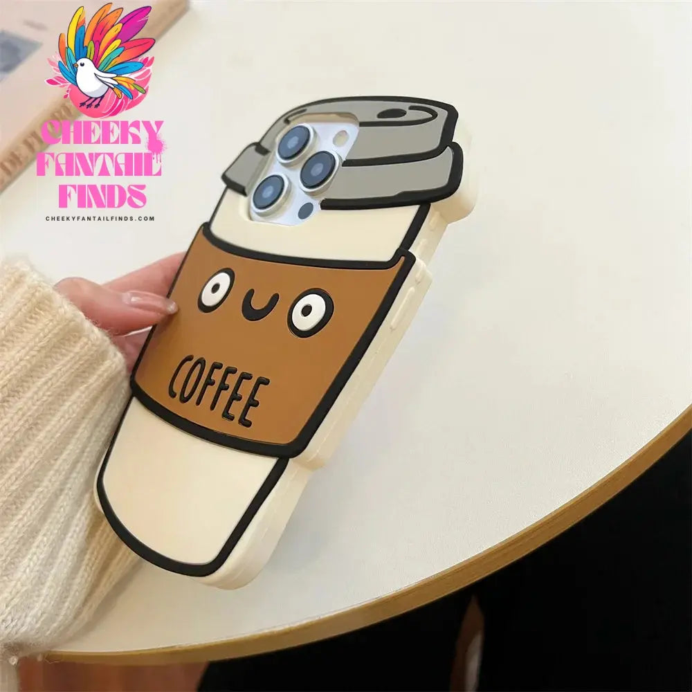 Soft Silicone 3D Coffee Case For iPhone 13 14 15 16 Pro Max 14 Plus 12 Pro 11 Creative Funny Cover For iPhone 15 Pro Phone Cover Cheeky Fantail Finds