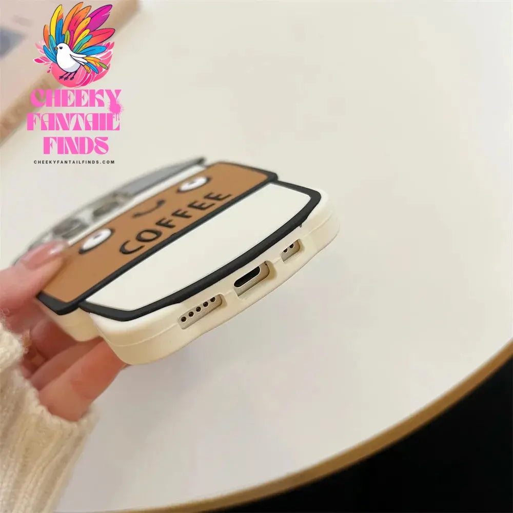 Soft Silicone 3D Coffee Case For iPhone 13 14 15 16 Pro Max 14 Plus 12 Pro 11 Creative Funny Cover For iPhone 15 Pro Phone Cover Cheeky Fantail Finds