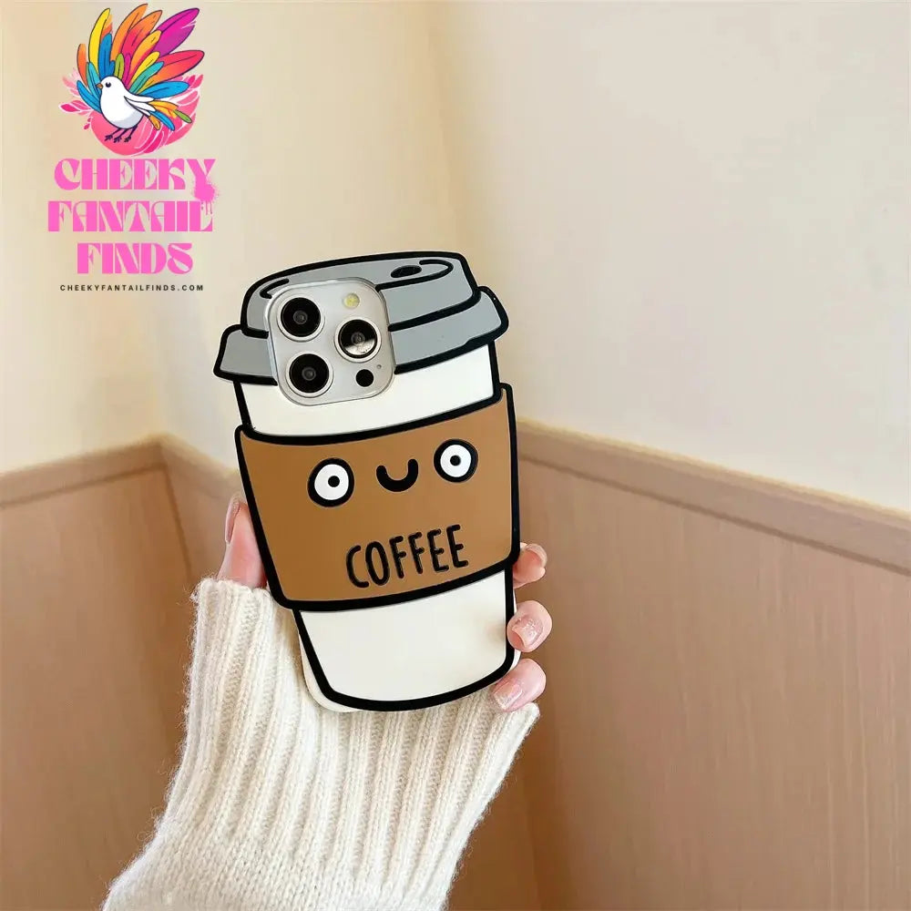 Soft Silicone 3D Coffee Case For iPhone 13 14 15 16 Pro Max 14 Plus 12 Pro 11 Creative Funny Cover For iPhone 15 Pro Phone Cover Cheeky Fantail Finds