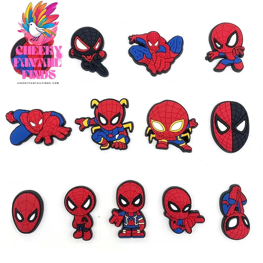 Spider-Man Shoe Charms Cartoon Clog Sandal Decorations Shoe Accessories Slippers Buckle Kids Boy Gifts - Cheeky Fantail Finds