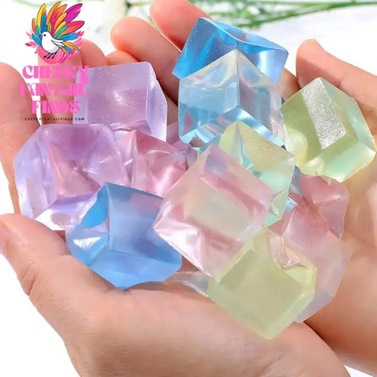 Square Ice Stress Ball Fidget Toys Stress Relief ADHD Autism Sensory Toys Soft Squishy Toys Party Favors Gifts for Kids Adults Cheeky Fantail Finds