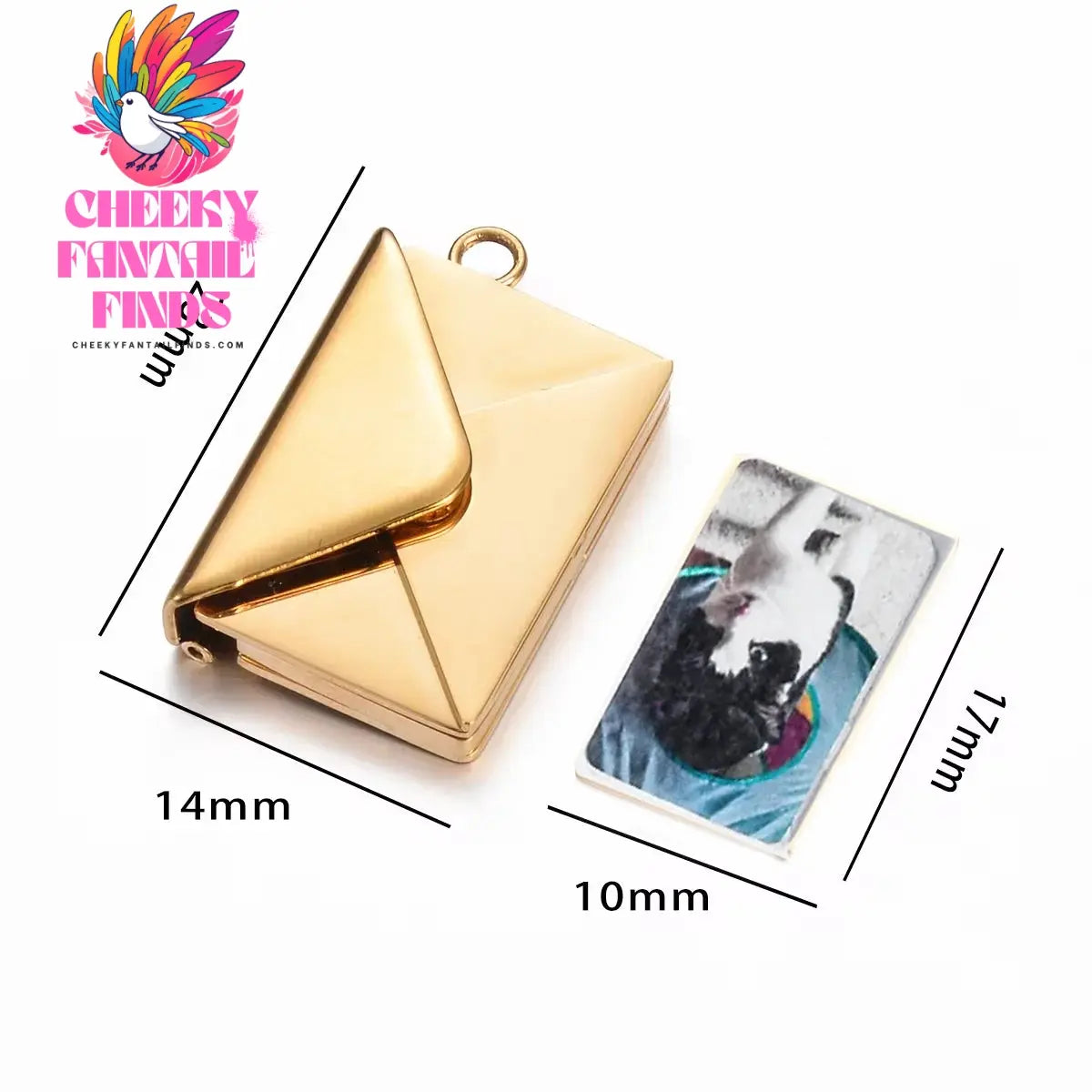 Stainless Steel Customized Letter Envelope Necklace Locket Jewelry Secret Love Note Pendant Engraved Note Photo for Women Cheeky Fantail Finds