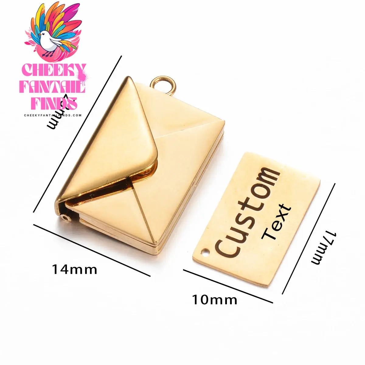Stainless Steel Customized Letter Envelope Necklace Locket Jewelry Secret Love Note Pendant Engraved Note Photo for Women Cheeky Fantail Finds
