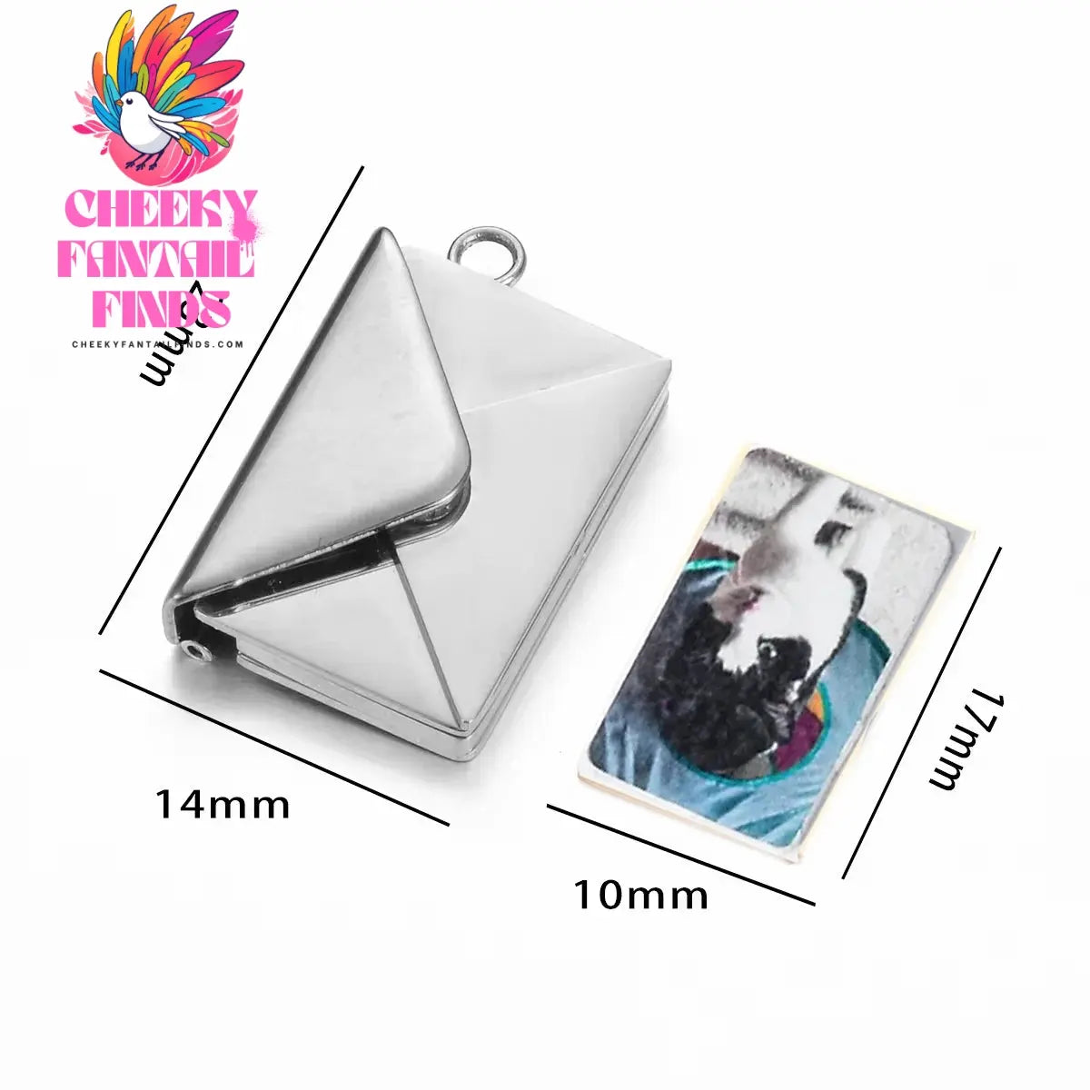 Stainless Steel Customized Letter Envelope Necklace Locket Jewelry Secret Love Note Pendant Engraved Note Photo for Women Cheeky Fantail Finds