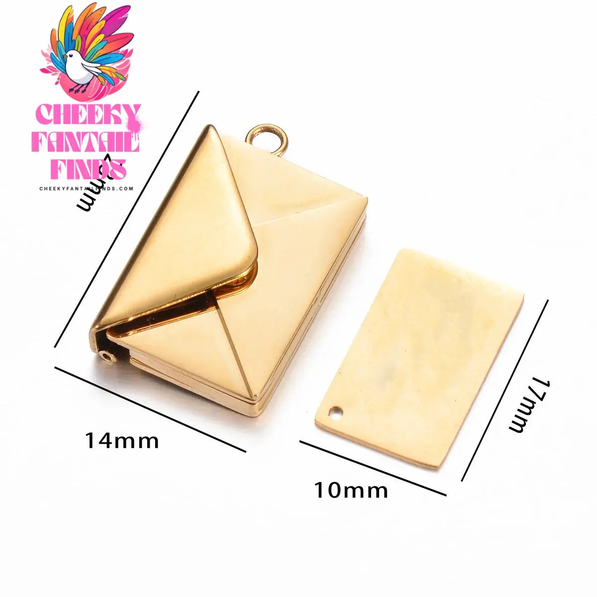 Stainless Steel Customized Letter Envelope Necklace Locket Jewelry Secret Love Note Pendant Engraved Note Photo for Women Cheeky Fantail Finds