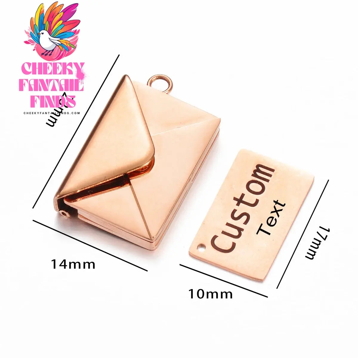 Stainless Steel Customized Letter Envelope Necklace Locket Jewelry Secret Love Note Pendant Engraved Note Photo for Women Cheeky Fantail Finds