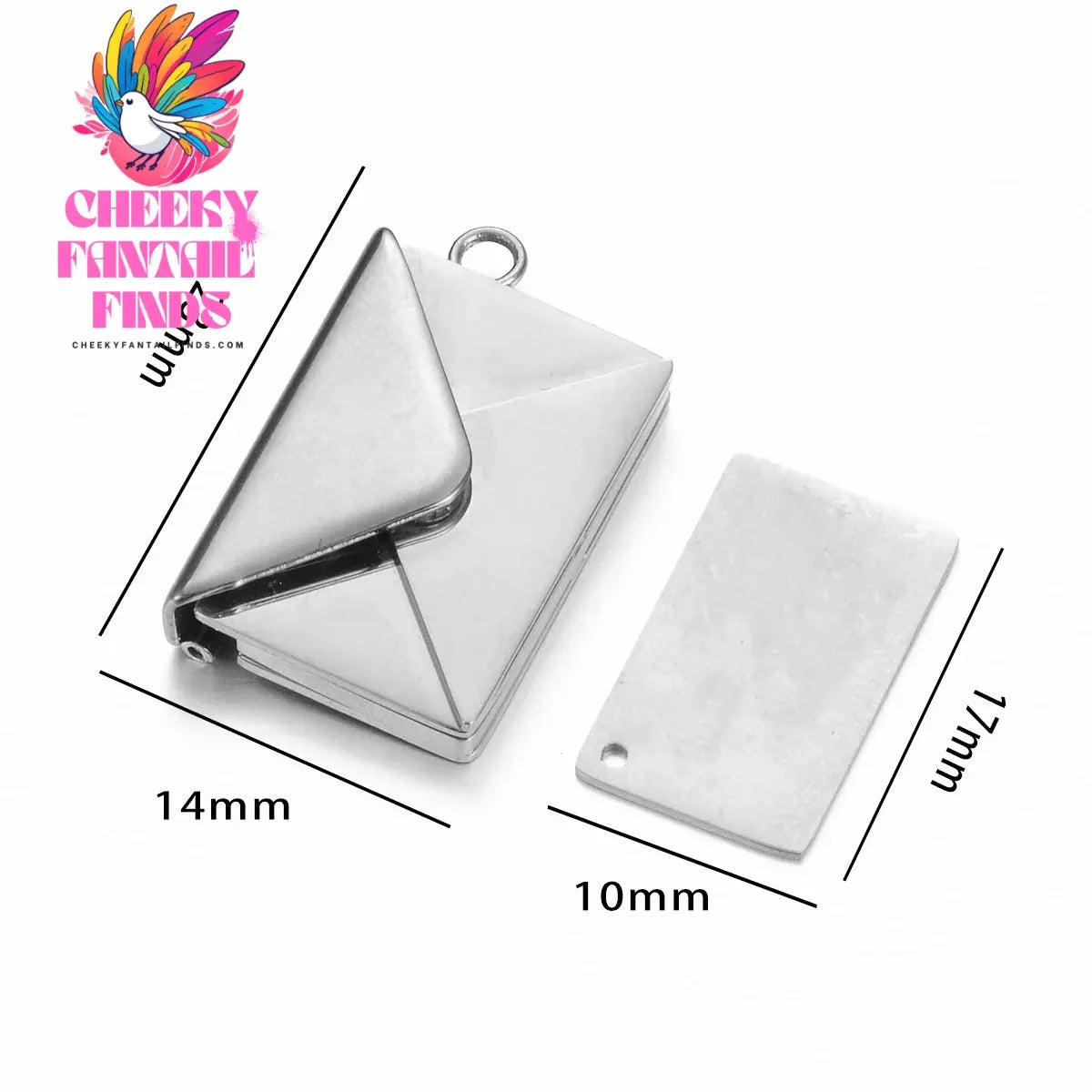 Stainless Steel Customized Letter Envelope Necklace Locket Jewelry Secret Love Note Pendant Engraved Note Photo for Women Cheeky Fantail Finds