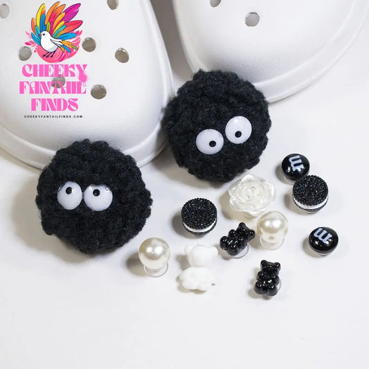 Suitable For Hole Shoe Accessories With Fur Ball Decorative Buckle DIY Cheeky Fantail Finds