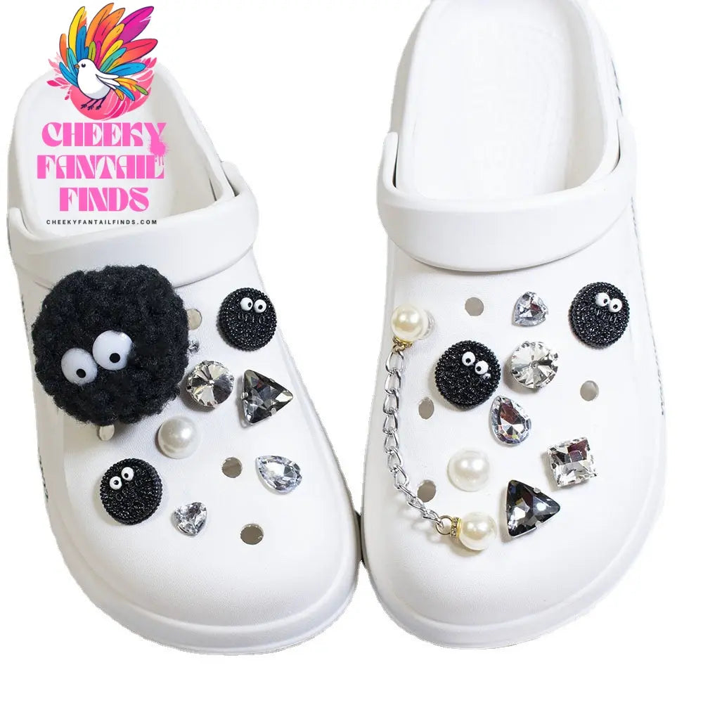 Suitable For Hole Shoe Accessories With Fur Ball Decorative Buckle DIY Cheeky Fantail Finds