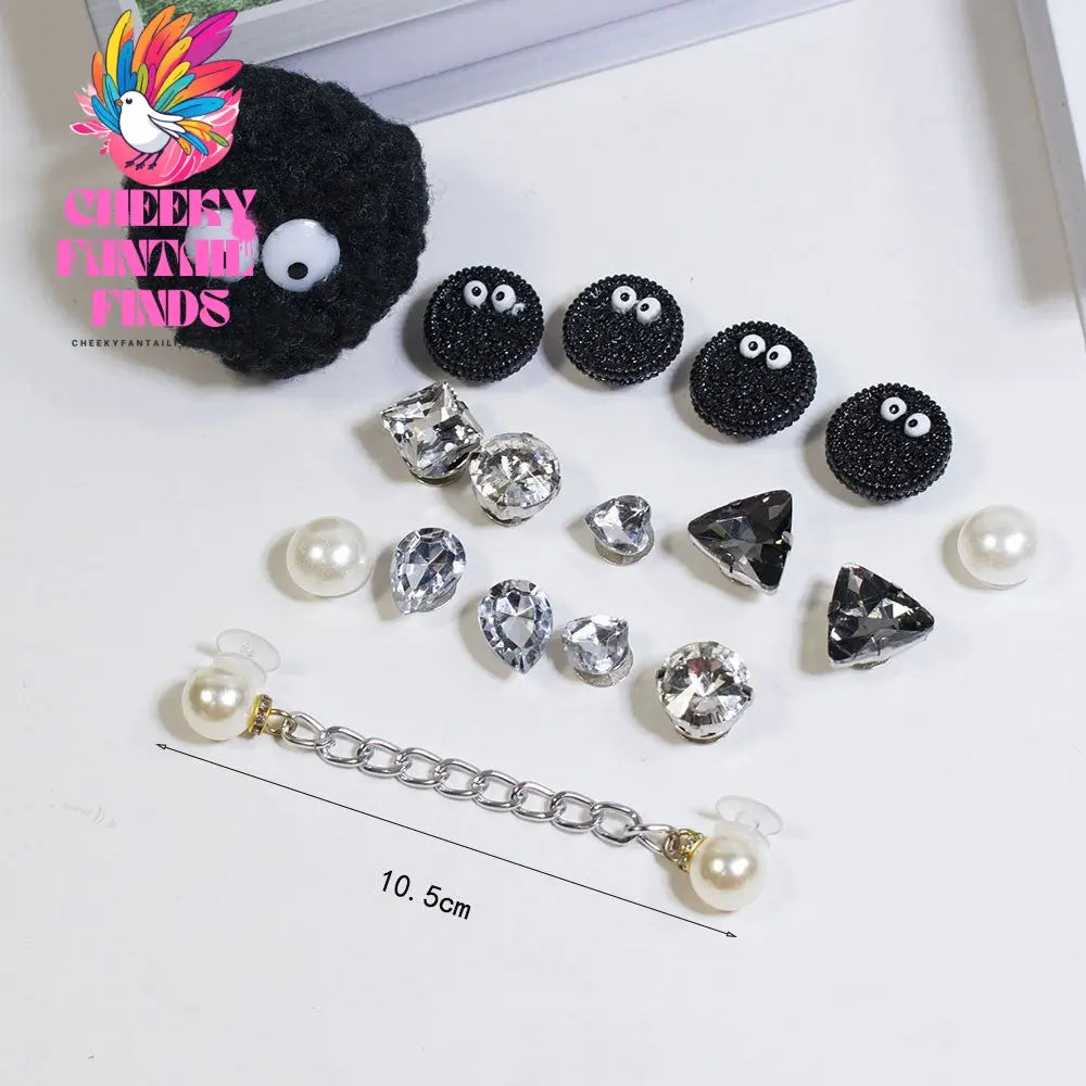 Suitable For Hole Shoe Accessories With Fur Ball Decorative Buckle DIY Cheeky Fantail Finds