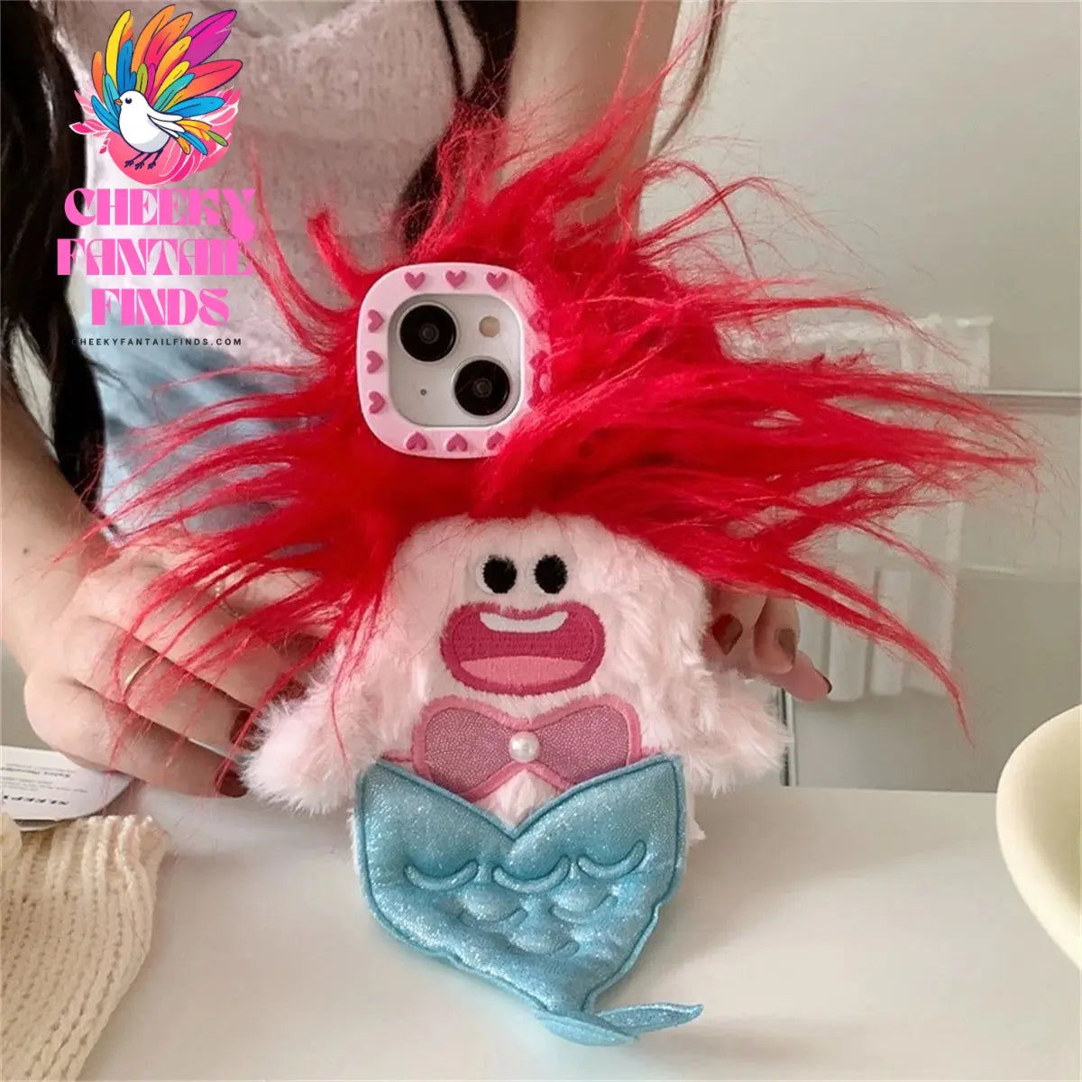 Suitable For Ugly And Cute Cartoon Mermaid Monster iPhone 15 Pro Max 14 Phone Case 13Pro iPhone 12 11 Plush Fall Protection Case Cheeky Fantail Finds