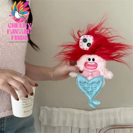 Suitable For Ugly And Cute Cartoon Mermaid Monster iPhone 15 Pro Max 14 Phone Case 13Pro iPhone 12 11 Plush Fall Protection Case Cheeky Fantail Finds