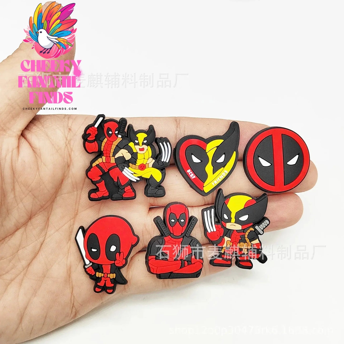 Superheroes Movie Deadpool Wolverine Shoe Buckle Set Slipper Accessories DIY Decoration Children's Toys Birthday Gifts Cheeky Fantail Finds