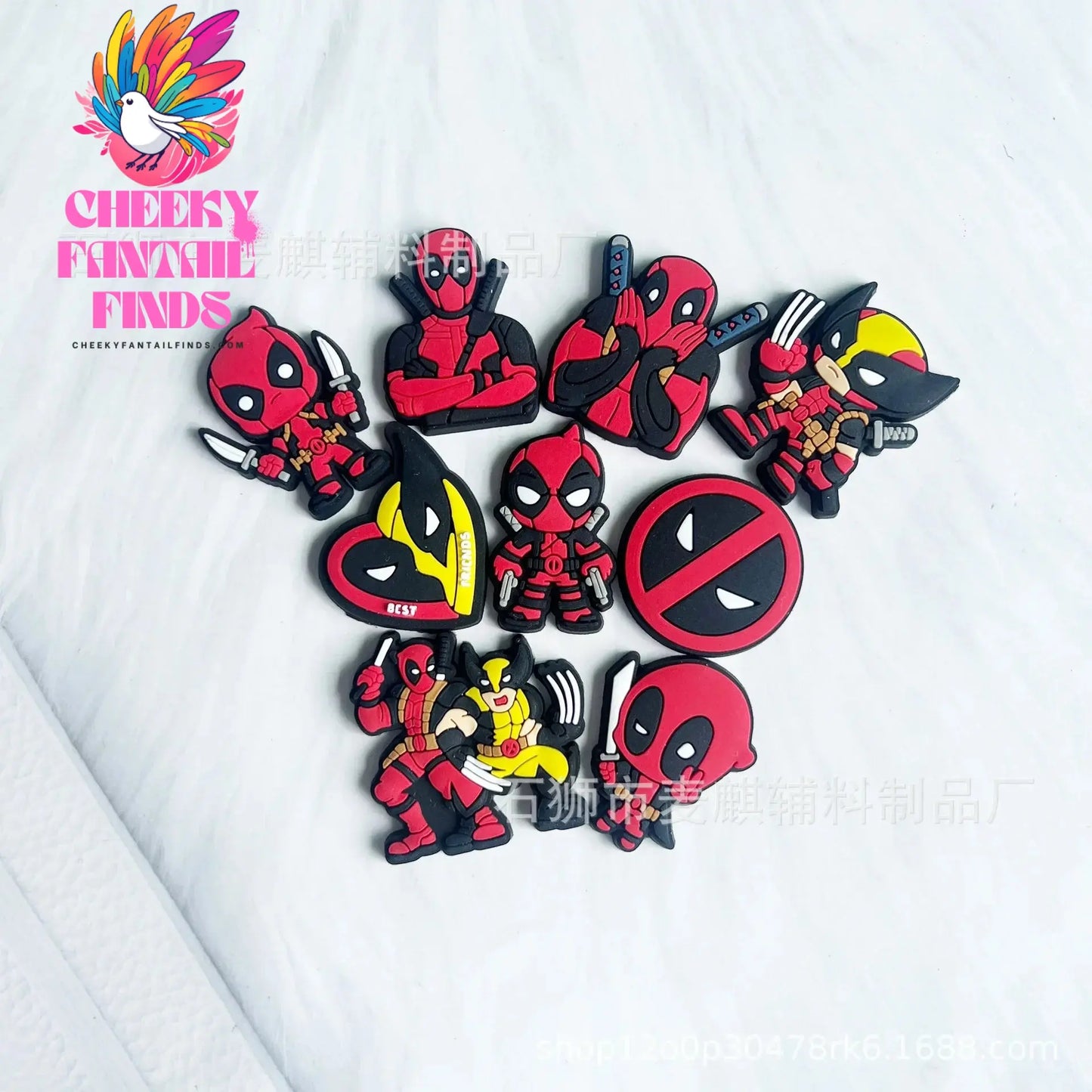 Superheroes Movie Deadpool Wolverine Shoe Buckle Set Slipper Accessories DIY Decoration Children's Toys Birthday Gifts Cheeky Fantail Finds