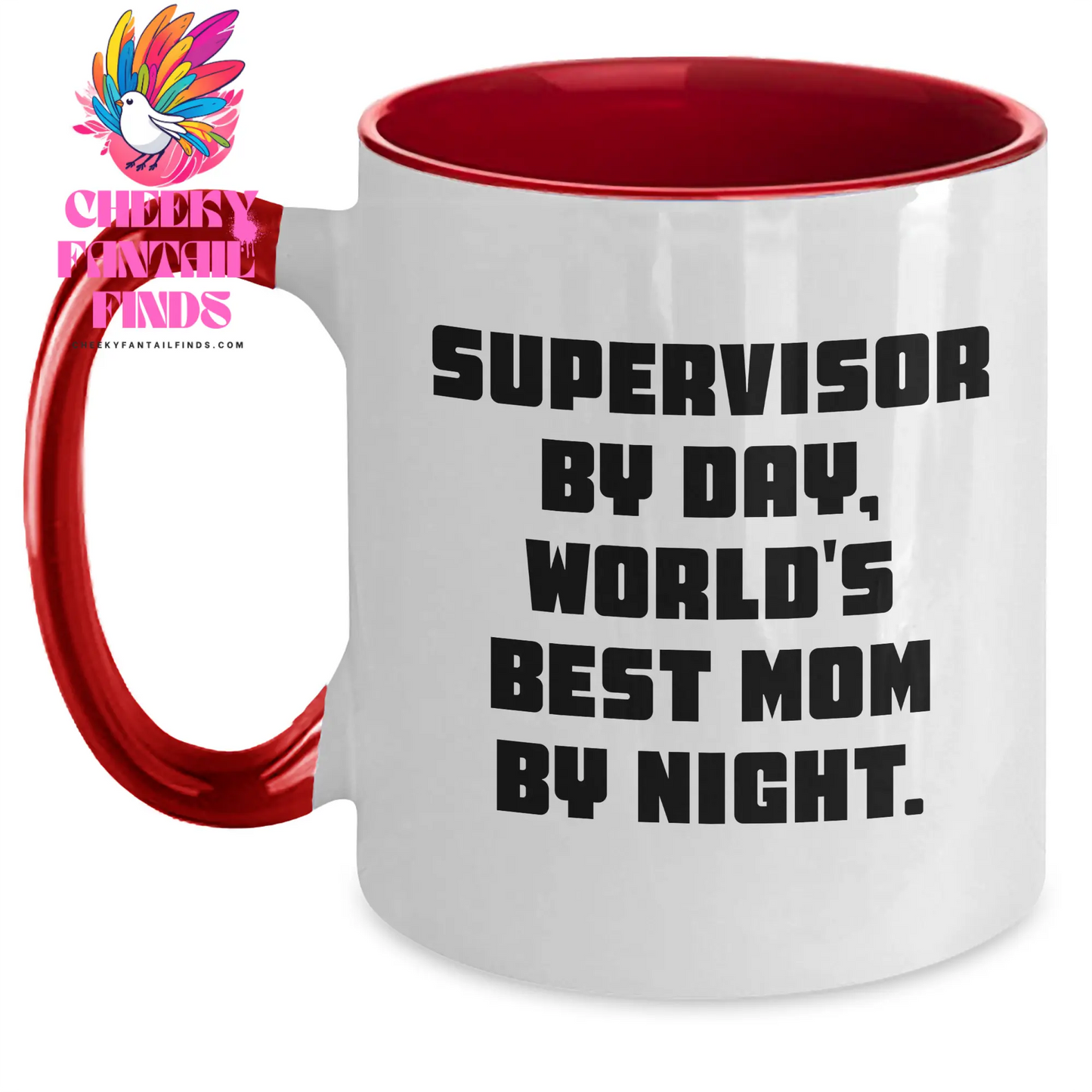 Supervisor Gifts from Mom, Funny Two Tone Coffee Mugs for Supervisor By Day, World's Best Mom By Night Gifts - Main