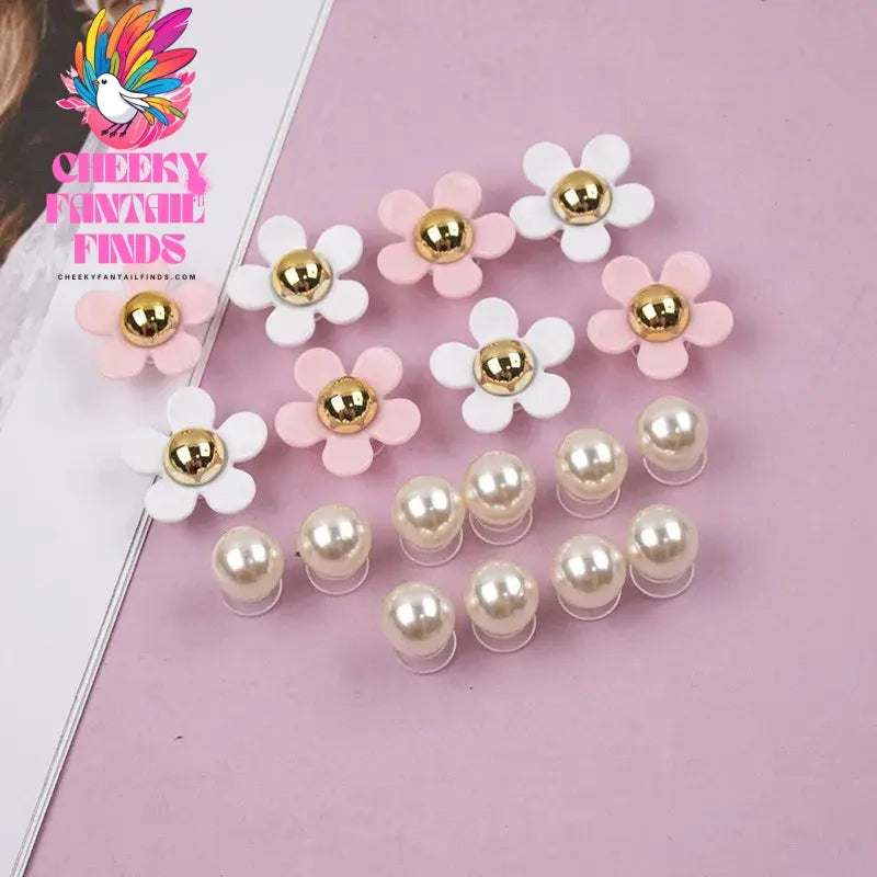 Sweet Cute Girly Hole Shoe Charms Designer Elegant Vintage Pearl Shoe Jewelry All-match Flower Shoe Charms for Hot Sale New Cheeky Fantail Finds