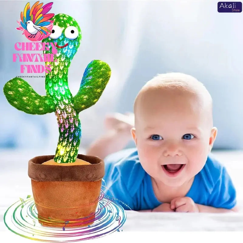 Talking Cactus Toy with LED 120 English Songs Singing Musical Toys Repeat What You Say Suitable for Babies and Toddlers Cheeky Fantail Finds