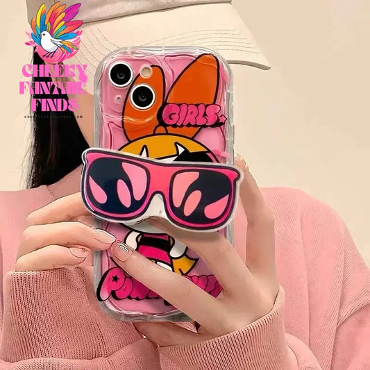 The P-Powerpuff Girls Rack Case for Samsung Galaxy S24 S23 S22 S21 Ultra Plus S20 FE A73 A72 A71 A55 A54 5G A53 A52 A51 4G Cover Cheeky Fantail Finds