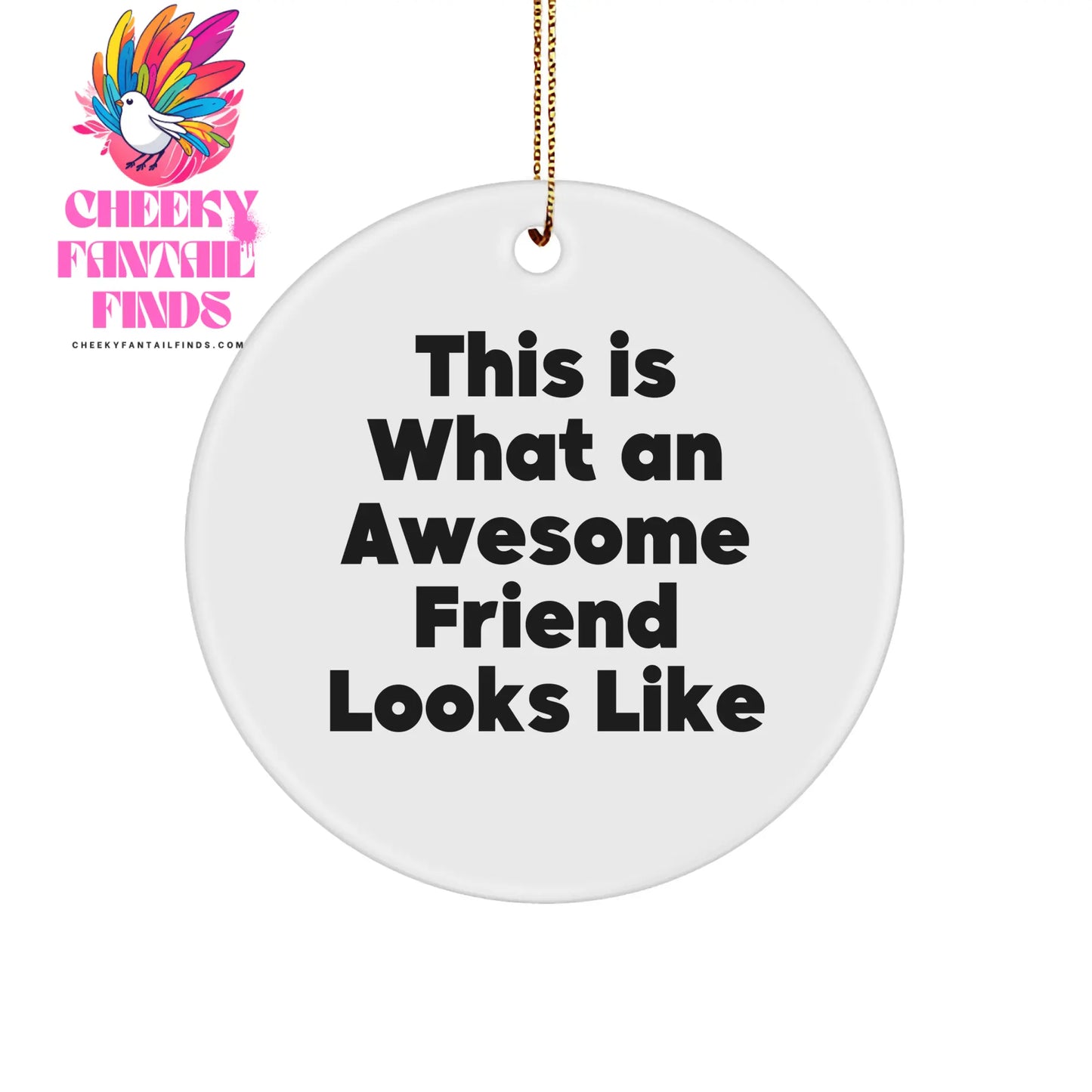 This Is What An Awesome Friend Looks Like Funny Circle Ornament Gifts for Friend Circle Ornament Friend Gifts from Family to Friend for Christmas - Image 1