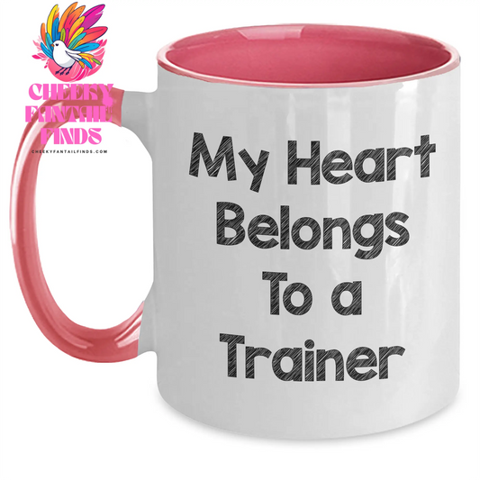 Trainer Lover's Funny Quote Two Tone Coffee Mugs, Gifts from Friends and Family for Mother's Day, 11oz Ceramic Mugs - Black and White, Red and White, Navy and White, Pink and White - Main