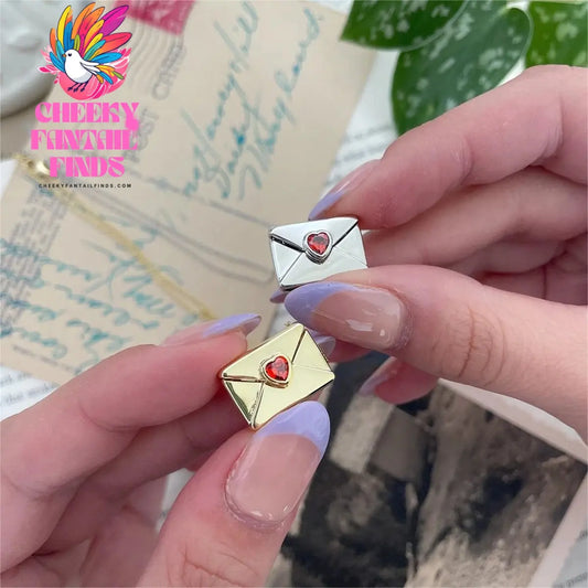 Valentine's Day Red Love Envelope Box Necklace Opening and Closing English Words I Love You Proverbs Necklace Cheeky Fantail Finds