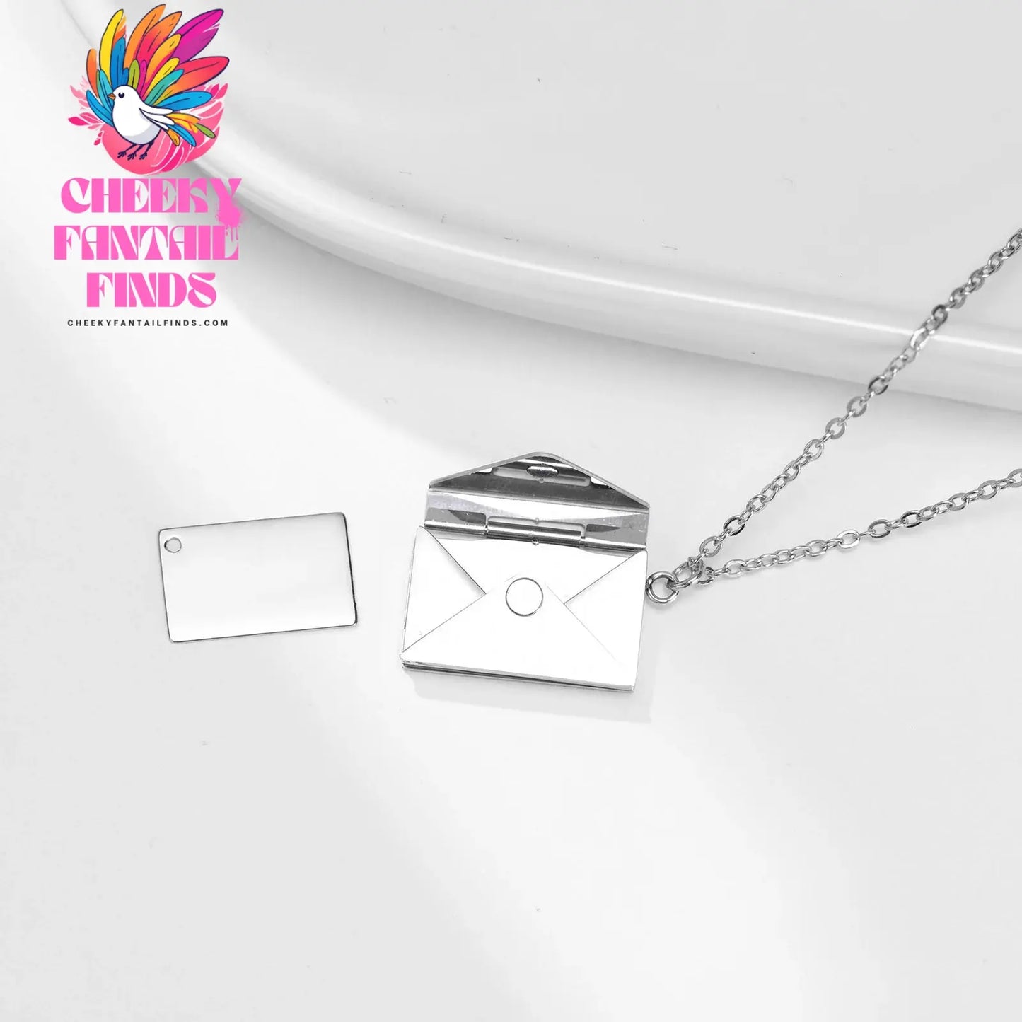Vnox 2022 New Trendy Envelope Necklaces for Women Girls Jewelry, Gold Color Stainless Steel Email Pendant Collar Keepsake Gifts Cheeky Fantail Finds