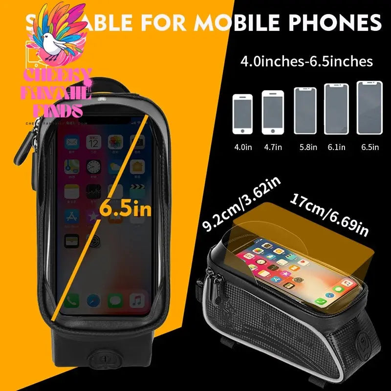 WEST BIKING Bicycle Bag Cycling Top Front Tube Frame Bag Waterproof 6.5 Inches Phone Case Storage Touch Screen MTB Road Bike Bag Cheeky Fantail Finds