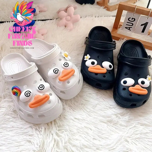 Whole Set Hot DIY Hole Shoes Charms for Cute Funny Duck Face Handmade Charms Designer Quality Garden Shoe Decoration Girl Gift Cheeky Fantail Finds