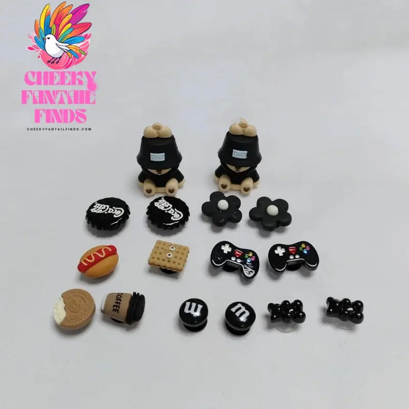 Whole Set Hot Sale DIY Hole Shoes Charms Cute Fisherman Bear Accessories Designer Quality Garden Shoe Decoration Girl Gift 2024 Cheeky Fantail Finds