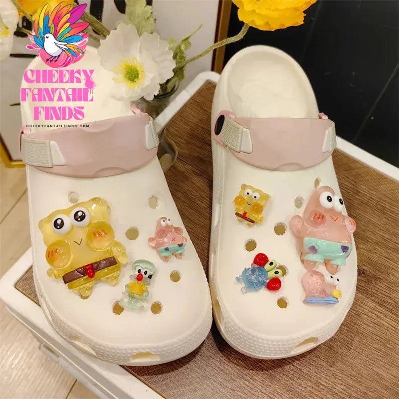 Whole Set Hot Sale DIY Hole Shoes Charms for Cute Cartoon Handmade Charms Designer Quality Garden Shoe Decoration Girl Gift Cheeky Fantail Finds